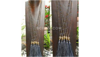 buddha head chrome gold tassel necklaces crystal beads fashion